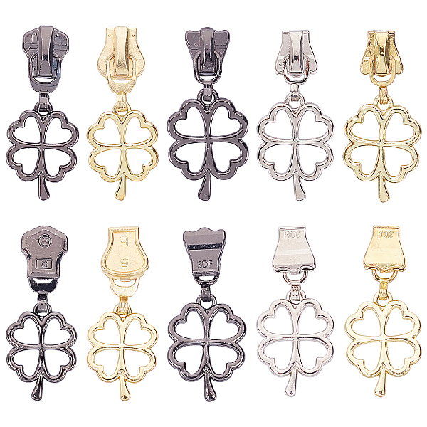 

PandaHall BENECREAT Zinc Alloy Replacement Zipper Sliders, for Luggage Suitcase Backpack Jacket Bags Coat, Clover, Mixed Color...