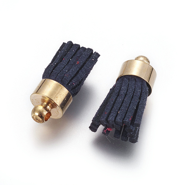 

PandaHall Suede Cord Tassel Pendants, with Brass Findings, Golden, Midnight Blue, 16~19x7mm, Hole: 1mm Faux Suede Blue