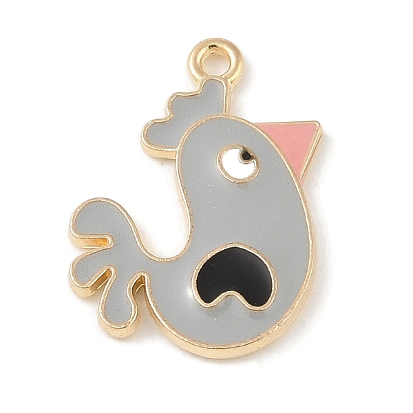

PandaHall Alloy Enamel Pendants, Light Gold, Chicken Charm, Light Grey, 25x18x2mm, Hole: 1.8mm Alloy+Enamel Chick