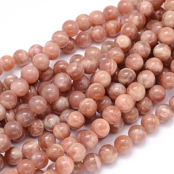 

PandaHall Round Natural Grade B Sunstone Beads Strands, 6mm, Hole: 1mm, about 65pcs/strand, 15.3 inch Sunstone Round