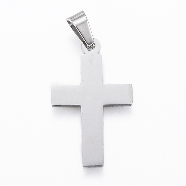 

PandaHall 304 Stainless Steel Pendants, Cross, Stainless Steel Color, 27x17x1.2mm, Hole: 4x7mm 304 Stainless Steel Cross
