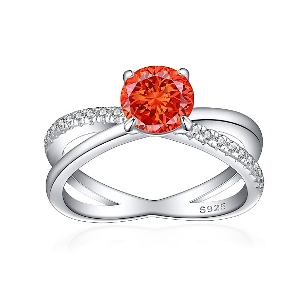 

PandaHall 925 Sterling Silver Micro Pave Cubic Zirconia Plain Band Rings, Real Platinum Plated, Flat Round, Red, US Size 7(17.3mm) Sterling...