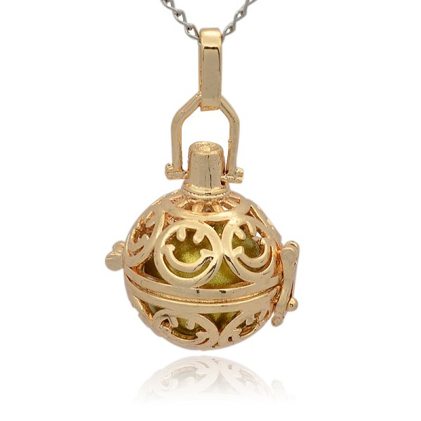 

PandaHall Golden Tone Brass Hollow Round Cage Pendants, with No Hole Spray Painted Brass Round Ball Beads, Dark Khaki, 35x25x21mm, Hole...