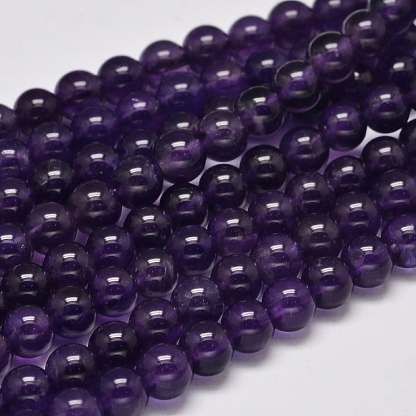 

PandaHall Round Grade A Natural Amethyst Bead Strands, 6mm, Hole: 1mm, about 61pcs/strand, 15.5 inch Amethyst Round