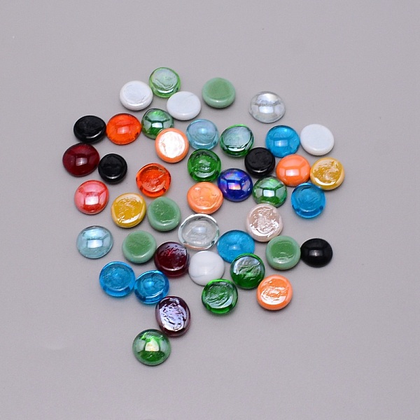 

PandaHall Glass Beads, Flat Round, Mixed Color, 16~22x8~8.5mm, about 32~38pcs/bag Glass Flat Round Multicolor
