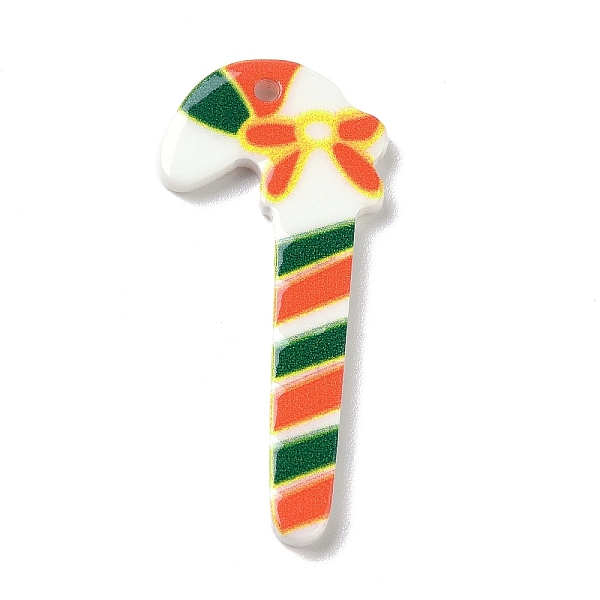 

PandaHall Printed Acrylic Pendants, for Christmas, Candy Cane Pattern, 34x15x2mm, Hole: 1.6mm Acrylic Candy Cane