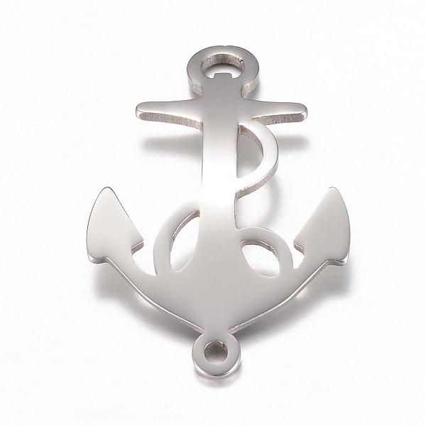 

PandaHall 201 Stainless Steel Links connectors, Anchor, Stainless Steel Color, 29.5x19x1mm, Hole: 1~3mm 201 Stainless Steel Anchor & Helm