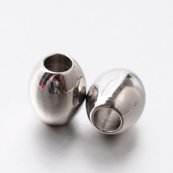 

PandaHall Barrel 201 Stainless Steel Beads, Stainless Steel Color, 7x6mm, Hole: 2.5mm 201 Stainless Steel Barrel