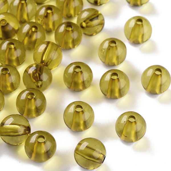 

PandaHall Transparent Acrylic Beads, Round, Goldenrod, 10x9mm, Hole: 2mm, about 940pcs/500g Acrylic Round Gold