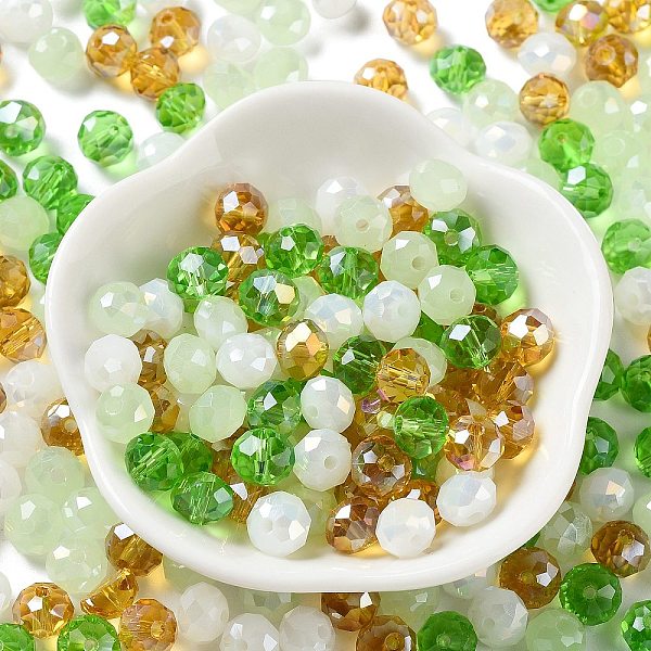 

PandaHall Glass Beads, Faceted, Rondelle, Dark Sea Green, 8x6mm, Hole: 1mm, about 145pcs/60g Glass Rondelle