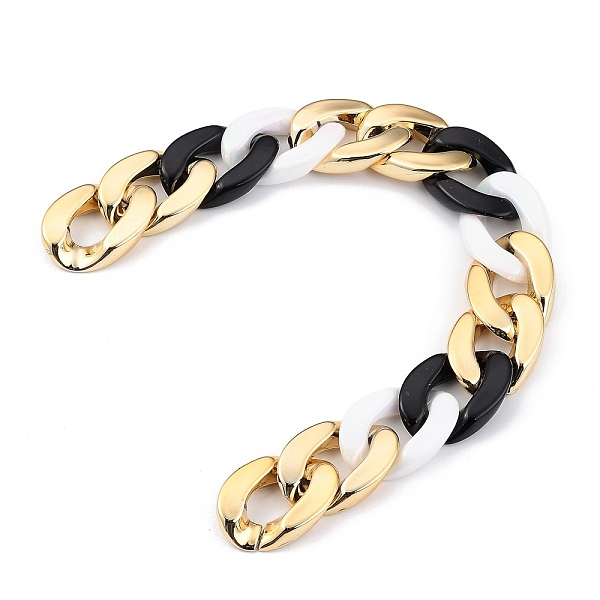 

PandaHall Handmade CCB Plastic & Opaque Acrylic Curb Chains, Twist Chains, for Handbag Chain Making, Golden, Link: 30x20x6mm, 39.37 inch...
