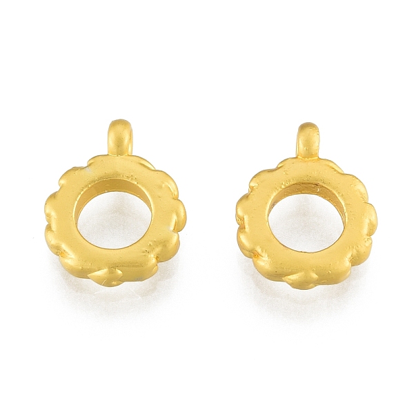 

PandaHall Alloy Charms, Matte Style, Donut, Matte Gold Color, 12x9x3mm, Hole: 1.2mm Alloy Donut