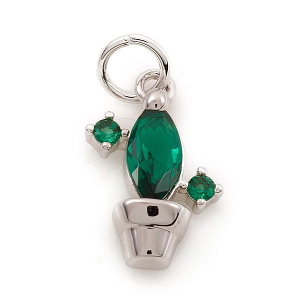 

PandaHall Brass Micro Pave Cubic Zirconia Charms, with Jump Ring, Cactus, Green, Real Platinum Plated, 11x7x2.5mm, Hole: 2.5mm Brass+Cubic...