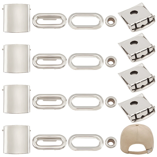 

PandaHall BENECREAT 30 Sets Stainless Steel Peaked Cap Adjuster Kits, Baseball Cap Buckle with Eyelet, Stainless Steel Color, 21x21.5x6.5mm...