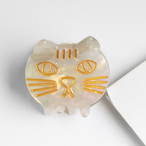 

PandaHall Cute Cat Shape Hair Claw Clip, PVC Plastic Ponytail Hair Clip for Girl, Gainsboro, 28x30x30mm PVC Cat Shape Gray