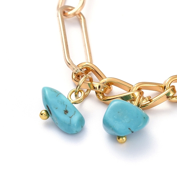 

PandaHall Chip Synthetic Turquoise Pendant Necklaces, with Aluminum Curb Chains, Iron Paperclip Chains and 304 Stainless Steel Toggle Clasps...