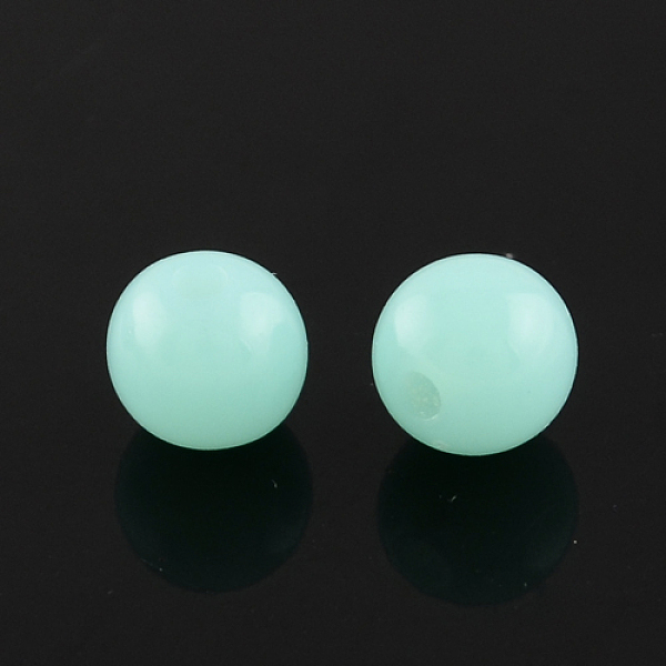 

PandaHall Fluorescent Acrylic Beads, Round, Light Blue, 6mm, Hole: 1.5mm, about 3850pcs/500g Acrylic Round Blue