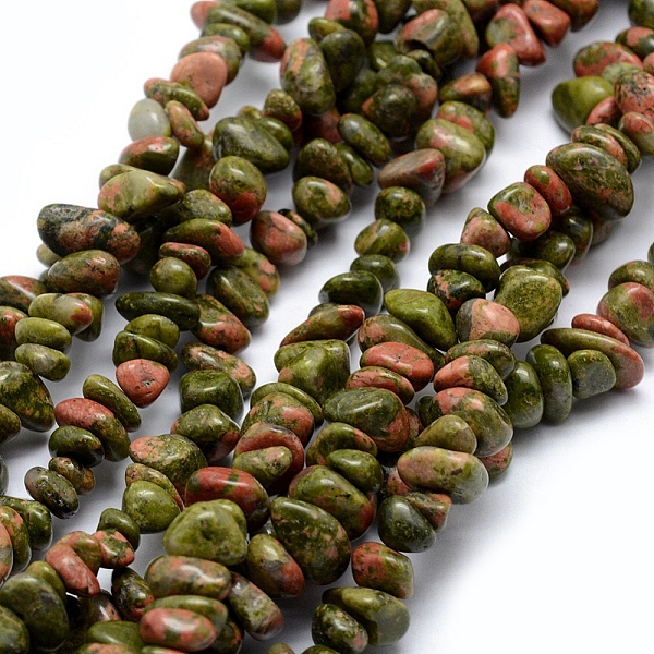 

PandaHall Natural Unakite Beads Strands, Chip, 5~8mm, Hole: 1mm, about 33 inch(84cm) Unakite Chip