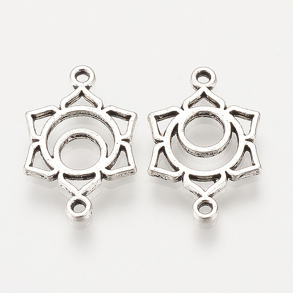 

PandaHall Tibetan Style Alloy Links connectors, Flower, Cadmium Free & Lead Free, Chakra Svadhishthana, Antique Silver, 20x13x1.5mm, Hole...