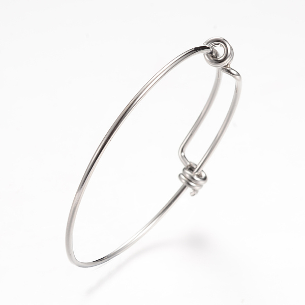 

PandaHall Adjustable 201 Stainless Steel Bangle Making, Stainless Steel Color, 2-3/8 inch(60mm) 201 Stainless Steel