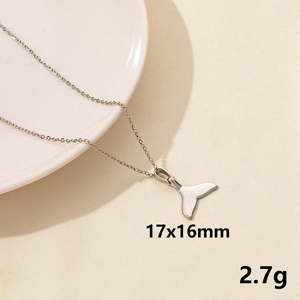 

PandaHall 304 Stainless Steel Fishtail Pendant Necklaces, Cable Chain Necklaces for Women Stainless Steel Fish