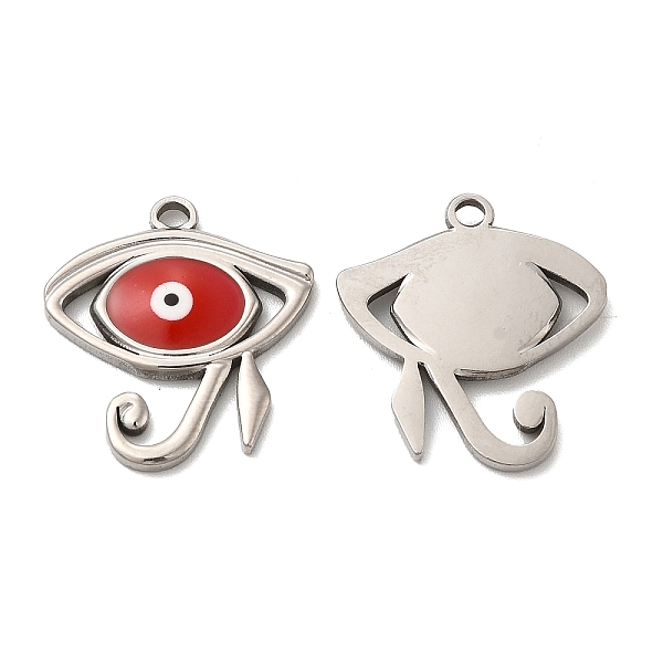 

PandaHall 201 Stainless Steel Pendants, with Enamel, Eye of Horus, Stainless Steel Color, 21.5x20x2mm, Hole: 2mm Stainless Steel+Enamel Eye..., Red