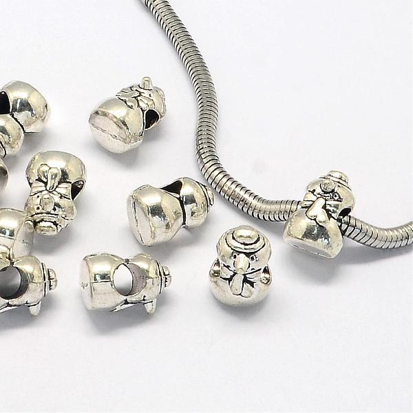 

PandaHall Alloy European Beads, Large Hole Beads, Christmas Snowman, Antique Silver, 13x10x9mm, Hole: 5mm Alloy Human