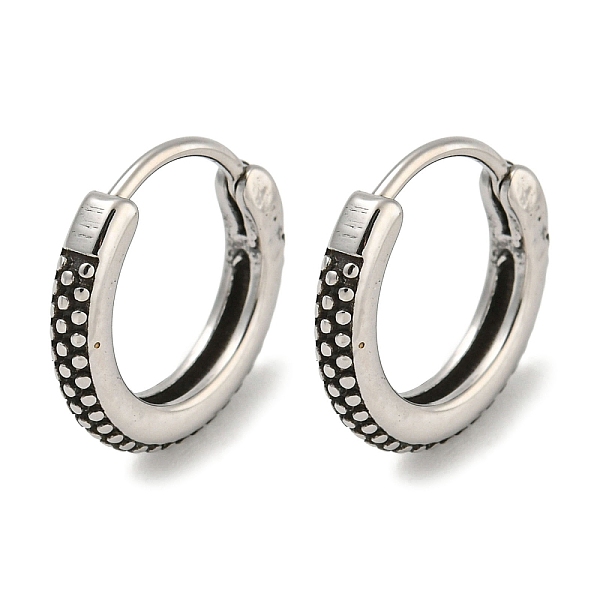 

PandaHall 316 Surgical Stainless Steel Hoop Earrings, Ring, Antique Silver, 15x2.5mm 316 Surgical Stainless Steel Ring