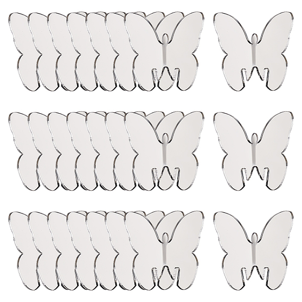 

PandaHall 24Pcs Acrylic Wine Glass Charms, Goblet Marker, Butterfly, Silver, 48x48x22mm Acrylic Butterfly Silver