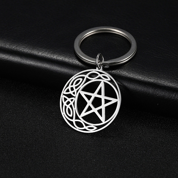

PandaHall Stainless Steel Keychains, Moon with Star, Stainless Steel Color, 3.2x3cm Stainless Steel Moon