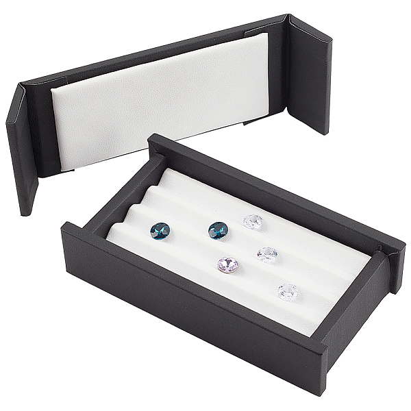 4-Slot Rectangle PU Letaher Loose Diamond Presentation Box