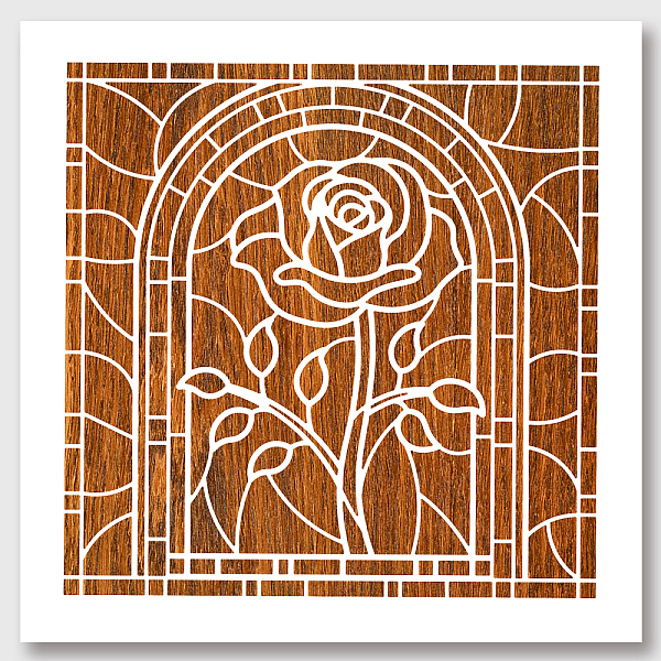 

PandaHall Rose Stencil, Flower Stencil Painting Templates Reusable Plastic Templates DIY Art Craft Stencils 11.8×11.8 Inch for Painting on...