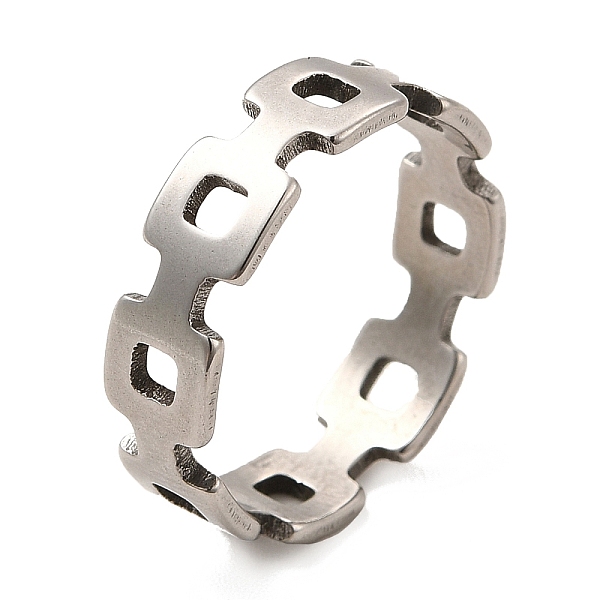 

PandaHall 201 Stainless Steel Finger Rings, Hollow Out Rectangle Rings for Women, Stainless Steel Color, 5mm, Inner Diameter: 17mm 201...