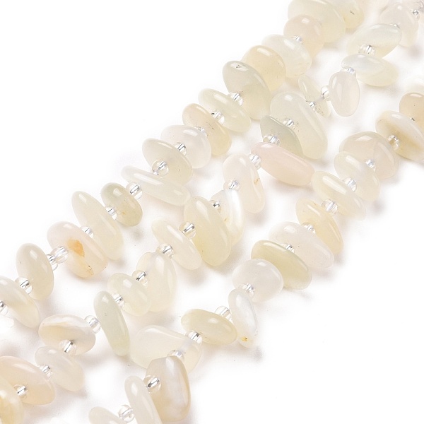

PandaHall Natural White Moonstone Beads Strands, Chip, 5~18x3~9x2~5mm, Hole: 1mm, about 67~69pcs/strand, 15.55''(39.5~40cm) White Moonstone...