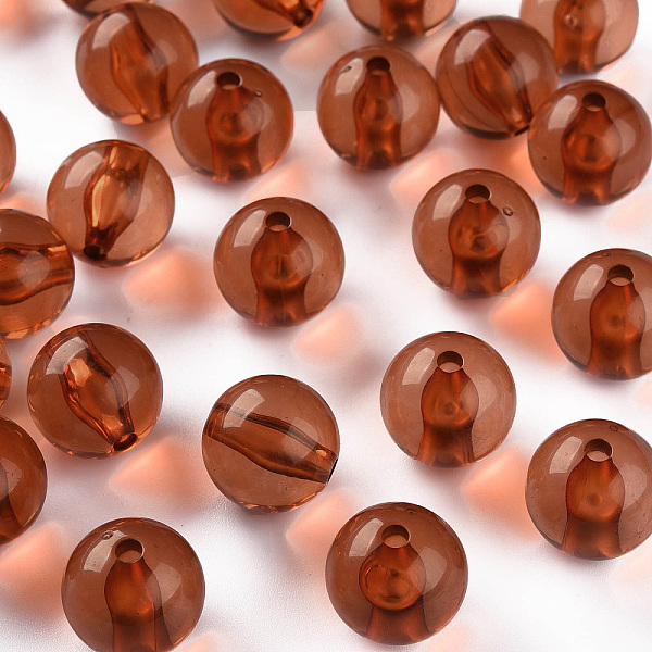 

PandaHall Transparent Acrylic Beads, Round, Chocolate, 16x15mm, Hole: 2.8mm Acrylic Round Brown