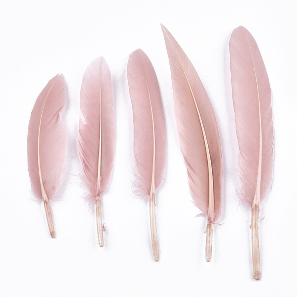 PandaHall Goose Feather Costume Accessories, Dyed, Dark Salmon, 105~157x16~22mm, about 500pcs/bag Feather Feather Red