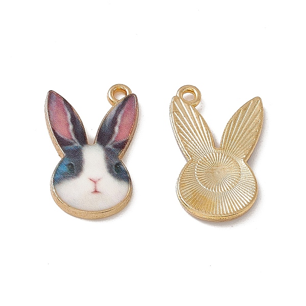 

PandaHall Rack Plating Alloy Enamel Pendants, Light Gold, Rabbit Head Charm, Colorful, 19x12x2mm, Hole: 1.2mm Alloy+Enamel Rabbit