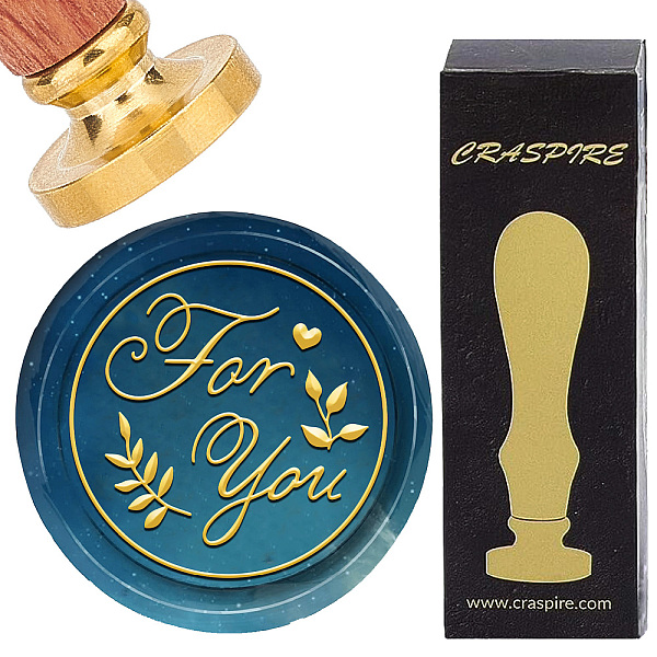 

PandaHall CRASPIRE for You Wax Seal Stamps Word Leaf Vintage Sealing Wax Stamp Retro 25mm Removable Brass Head Wooden Handle for Wedding...