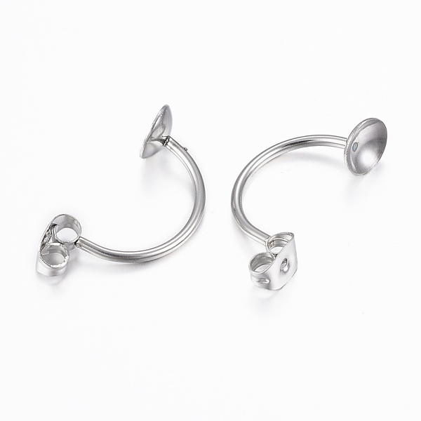 

PandaHall 304 Stainless Steel Ear Nuts, Friction Earring Backs for Stud Earrings, with Tray, Stainless Steel Color, 23x6mm, Pin: 1mm, Tray...
