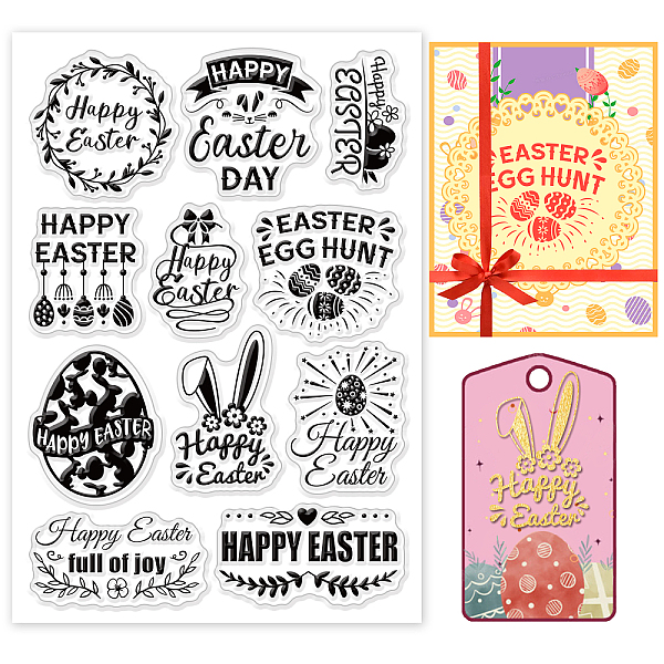 

PandaHall PVC Plastic Stamps, for DIY Scrapbooking, Photo Album Decorative, Cards Making, Stamp Sheets, Film Frame, Easter Theme Pattern...
