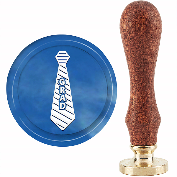 

PandaHall Brass Wax Seal Stamp with Handle, for DIY Scrapbooking, Tie Pattern, 3.5x1.18 inch(8.9x3cm) Brass Others