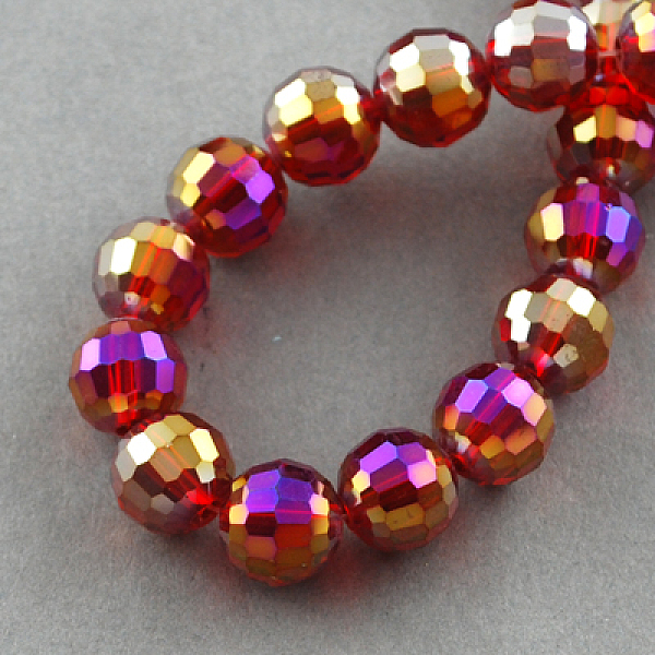 

PandaHall Electroplate Glass Bead Strands, AB Color Plated, Faceted, Round, Dark Red, 12mm, Hole: 2mm, about 50pcs/strand, 22.4 inch Glass...