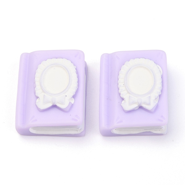 

PandaHall Resin Cabochons, Macaron Color, Book, Lilac, 25x20x10mm Resin Others Purple