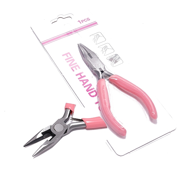 

PandaHall Carbon Steel Pliers, Jewelry Making Supplies, Needle Nose Pliers, Pink Carbon Steel Pink