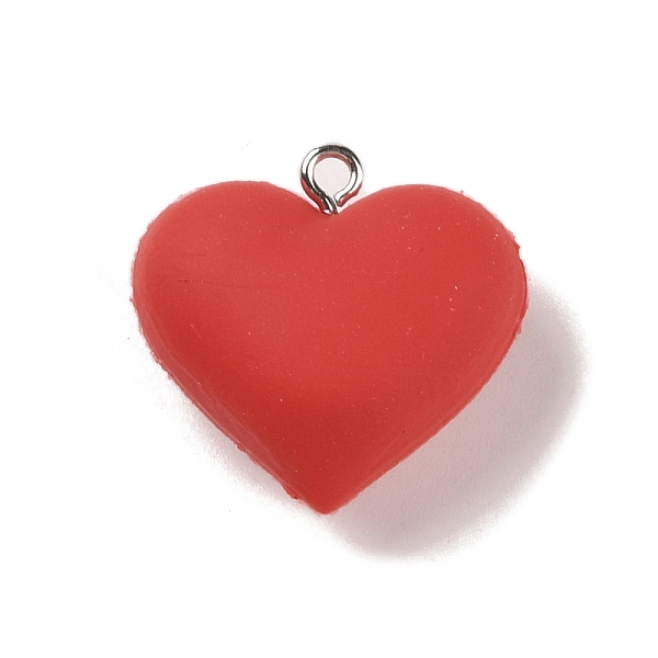 

PandaHall Opaque Resin Peach Love Pendants, 3D Heart Charms with Platinum Plated Iron Loops, for Valentine's Day, Red, 23.5x23.5x12mm, Hole...