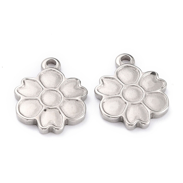 

PandaHall 304 Stainless Steel Pendants, Flower, Stainless Steel Color, 18x14.5x2mm, Hole: 1.8mm 304 Stainless Steel Flower