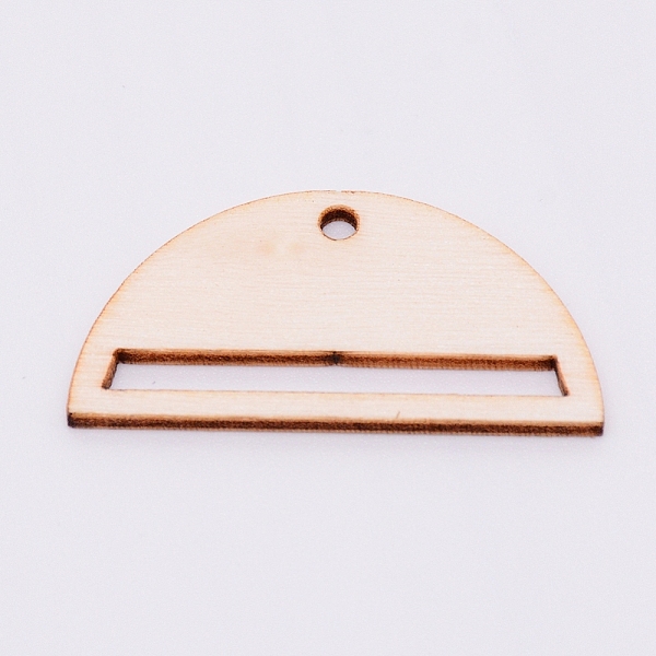 

PandaHall Laser Cut Wooden Pendants, Half Round, BurlyWood, 19.5x39.5x2mm, Hole: 2.5mm, Inner Size: 33x3mm Wood Half Round Orange