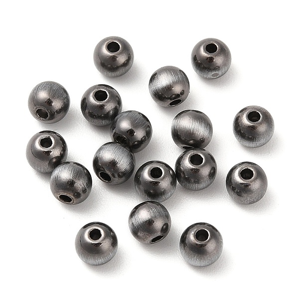 

PandaHall Opaque Acrylic Beads, Round, Gunmetal Plated, 6x5.3mm, Hole: 1.6mm Acrylic Round