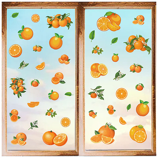 

PandaHall 8 Sheets 8 Styles PVC Waterproof Wall Stickers, Self-Adhesive Decals, for Window or Stairway Home Decoration, Orange, 200x145mm...