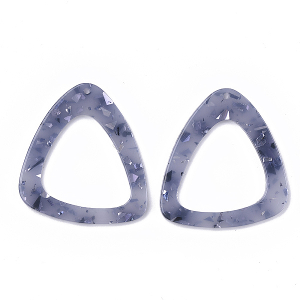 

PandaHall Cellulose Acetate(Resin) Pendants, with Paillette, Triangle, Light Steel Blue, 42.5x39x2mm, Hole: 1.4mm Cellulose Acetate Triangle...